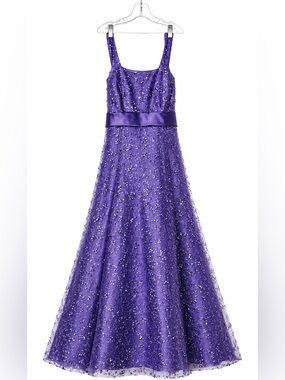 Elegant Purple Floral Women's Dress